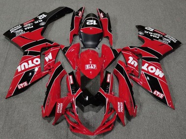 Rojo Brillante & Negro Motul 11-24 Suzuki GSXR 600-750 Carenado