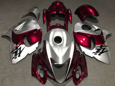 Rojo Brillante & Plata 08-20 Suzuki GSXR 1300 Carenado