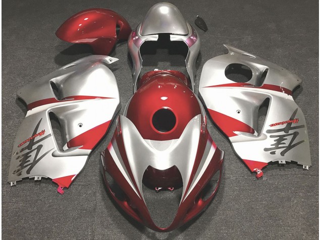 Rojo Brillante & Plata 97-07 Suzuki GSXR 1300 Carenado Rojo Brillante & Plata 97-07 Suzuki GSXR 1300 Carenado