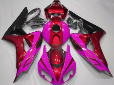 Rojo Brillante & Rosa 06-07 Honda CBR1000RR Carenado