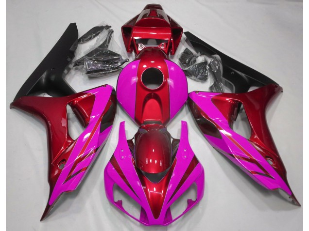 Rojo Brillante & Rosa 06-07 Honda CBR1000RR Carenado Rojo Brillante & Rosa 06-07 Honda CBR1000RR Carenado