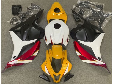 Rojo Brillo Blanco & Amarillo 09-12 Honda CBR600RR Carenado