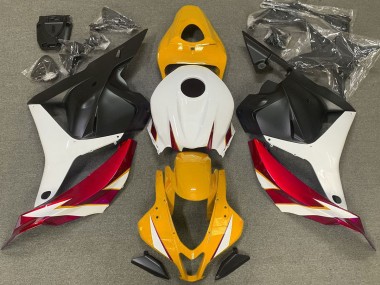 Rojo Brillo Blanco & Amarillo 09-12 Honda CBR600RR Carenado