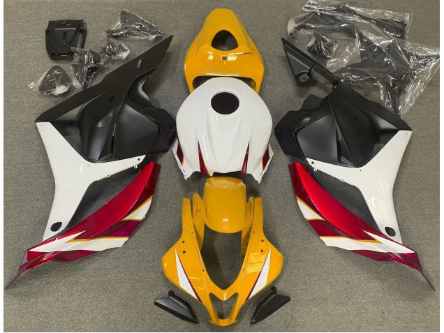 Rojo Brillo Blanco & Amarillo 09-12 Honda CBR600RR Carenado Rojo Brillo Blanco & Amarillo 09-12 Honda CBR600RR Carenado