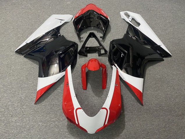 Rojo Brillo Blanco & Negro 07-14 Ducati 848 1098 1198 Carenado