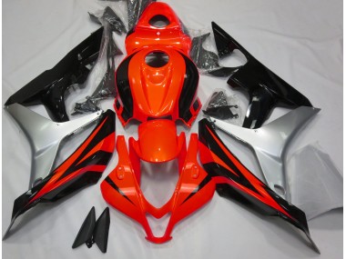 Rojo Brillo Plata & Negro 07-08 Honda CBR600RR Carenado