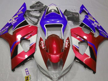 Rojo Caramelo Brillante & Azul 03-04 Suzuki GSXR 1000 Carenado