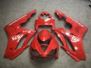 Rojo Con Calcomanías Blancas 06-08 Triumph Daytona 675 Carenado