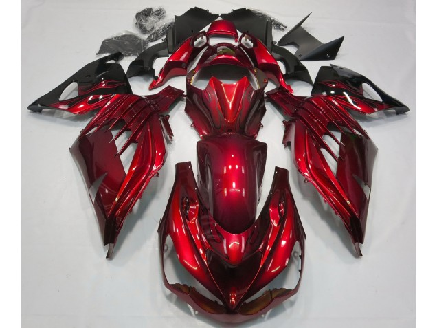 Rojo Fuego Brillo 12-21 Kawasaki ZX14R Carenado Rojo Fuego Brillo 12-21 Kawasaki ZX14R Carenado