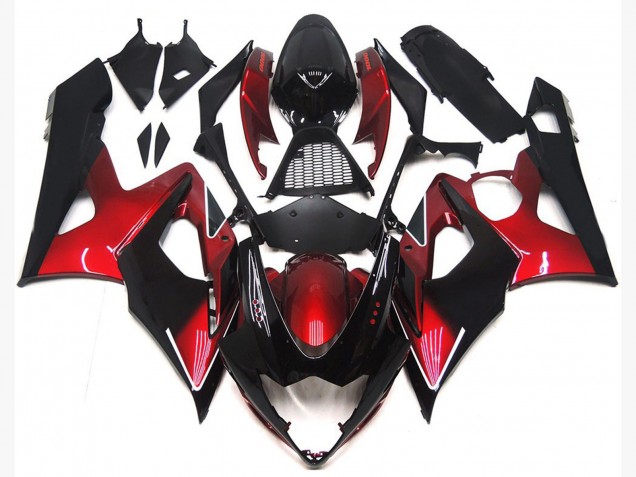 Rojo Granate & Negro Brillante 05-06 Suzuki GSXR 1000 Carenado Rojo Granate & Negro Brillante 05-06 Suzuki GSXR 1000 Carenado