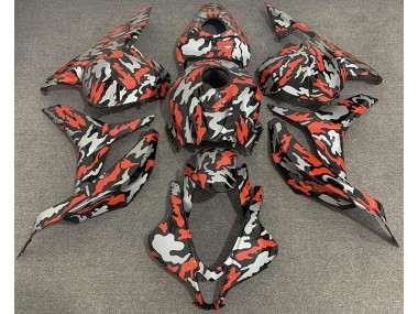 Rojo Gris Camuflaje 09-12 Honda CBR600RR Carenado