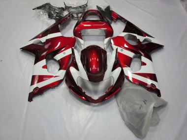 Rojo Intenso & Blanco 00-02 Suzuki GSXR 1000 Carenado