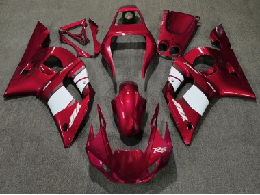 Rojo Intenso & Blanco 98-02 Yamaha R6 Carenado