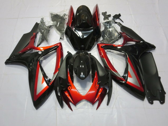 Rojo Intenso Negro 06-07 Suzuki GSXR 600-750 Carenado Rojo Intenso Negro 06-07 Suzuki GSXR 600-750 Carenado