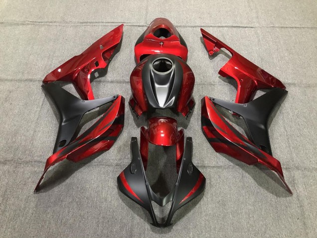 Rojo Intenso & Negro Mate 07-08 Honda CBR600RR Carenado Rojo Intenso & Negro Mate 07-08 Honda CBR600RR Carenado