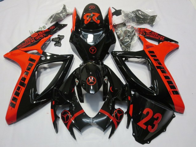 Rojo Jordan 06-07 Suzuki GSXR 600-750 Carenado Rojo Jordan 06-07 Suzuki GSXR 600-750 Carenado