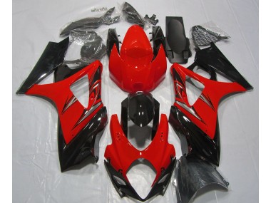 Rojo Lava & Negro 07-08 Suzuki GSXR 1000 Carenado