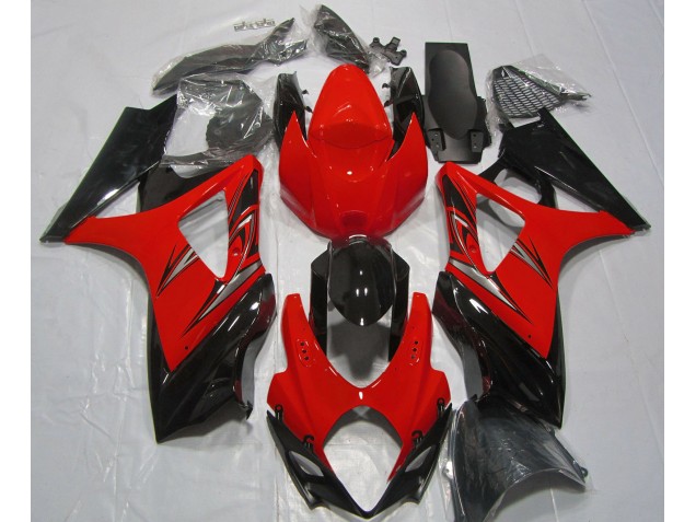 Rojo Lava & Negro 07-08 Suzuki GSXR 1000 Carenado Rojo Lava & Negro 07-08 Suzuki GSXR 1000 Carenado