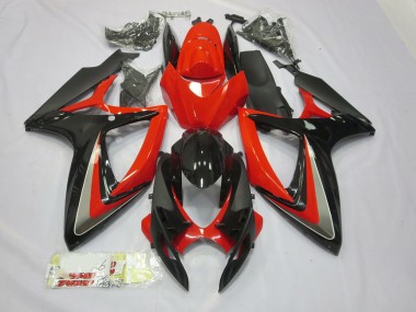 Rojo & Negro 06-07 Suzuki GSXR 600-750 Carenado