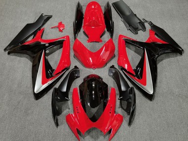 Rojo Negro Estilo OEM 06-07 Suzuki GSXR 600-750 Carenado