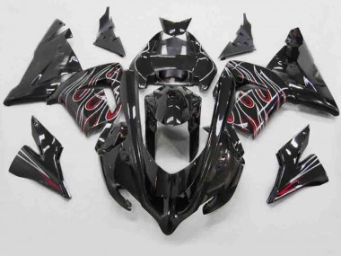 Rojo Negro Llama 04-05 Kawasaki ZX10R Carenado
