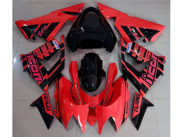Rojo & Negro & Logotipos 04-05 Kawasaki ZX10R Carenado Rojo & Negro & Logotipos 04-05 Kawasaki ZX10R Carenado