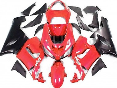 Rojo & Negro Mate 05-06 Kawasaki ZX6R Carenado