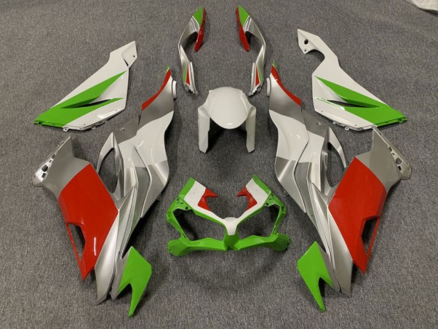 Rojo Personalizado / Verde & Plata 19-23 Kawasaki ZX6R Carenado Rojo Personalizado / Verde & Plata 19-23 Kawasaki ZX6R Carenado