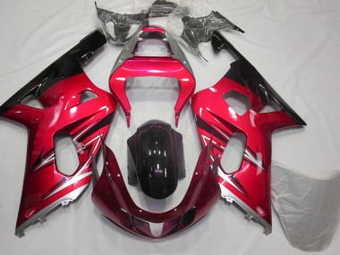 Rojo & Plata 01-03 Suzuki GSXR 600-750 Carenado