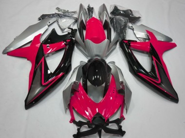 Rojo & Plata 08-10 Suzuki GSXR 600-750 Carenado