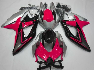 Rojo & Plata 08-10 Suzuki GSXR 600-750 Carenado