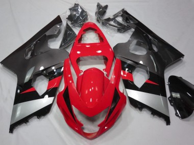 Rojo & Plata Brillo 04-05 Suzuki GSXR 600-750 Carenado