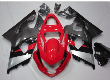 Rojo & Plata Brillo 04-05 Suzuki GSXR 600-750 Carenado