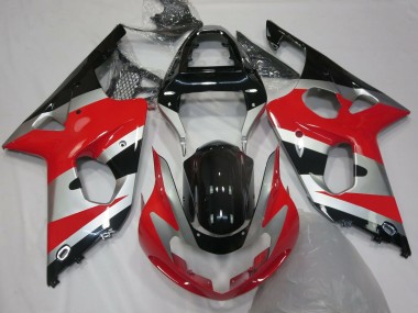 Rojo Plata Estilo OEM 00-02 Suzuki GSXR 1000 Carenado