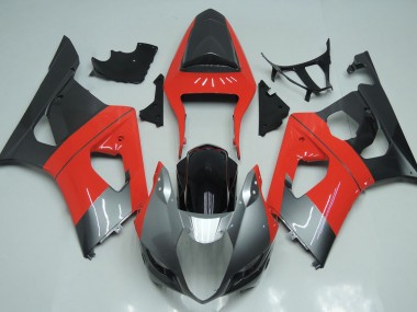 Rojo Plata & Negro 03-04 Suzuki GSXR 1000 Carenado