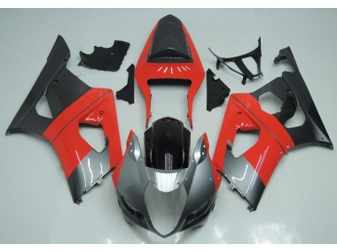 Rojo Plata & Negro 03-04 Suzuki GSXR 1000 Carenado