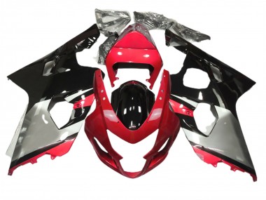Rojo Plata & Negro 04-05 Suzuki GSXR 600-750 Carenado