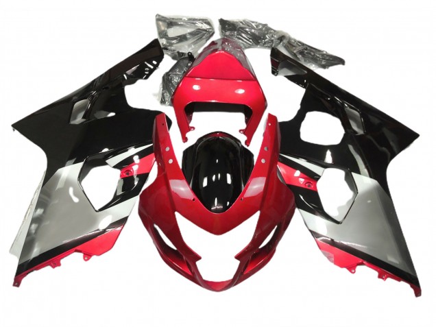 Rojo Plata & Negro 04-05 Suzuki GSXR 600-750 Carenado Rojo Plata & Negro 04-05 Suzuki GSXR 600-750 Carenado