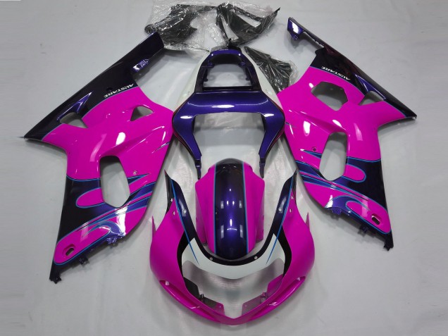 Rosa Brillante & Azul 01-03 Suzuki GSXR 600-750 Carenado Rosa Brillante & Azul 01-03 Suzuki GSXR 600-750 Carenado