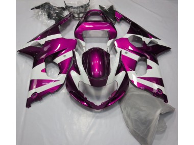 Rosa Brillante & Blanco 00-02 Suzuki GSXR 1000 Carenado