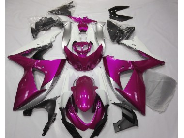 Rosa Brillante & Blanco 09-16 Suzuki GSXR 1000 Carenado