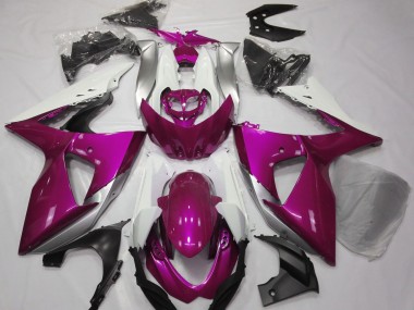 Rosa Brillante & Blanco 09-16 Suzuki GSXR 1000 Carenado