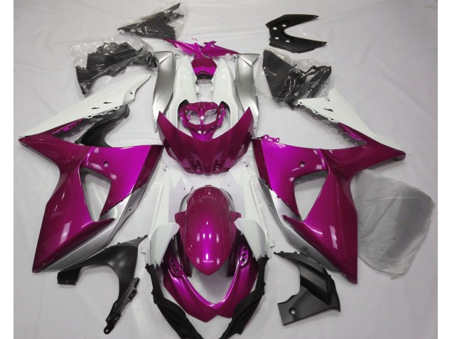 Rosa Brillante & Blanco 09-16 Suzuki GSXR 1000 Carenado Rosa Brillante & Blanco 09-16 Suzuki GSXR 1000 Carenado