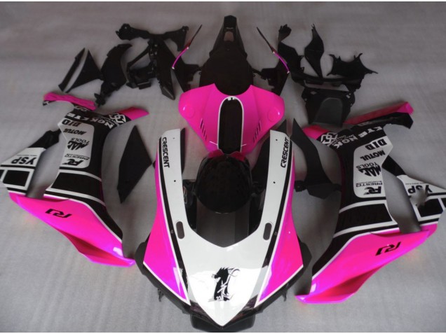 Rosa Brillante & Blanco 15-19 Yamaha R1 Carenado Rosa Brillante & Blanco 15-19 Yamaha R1 Carenado