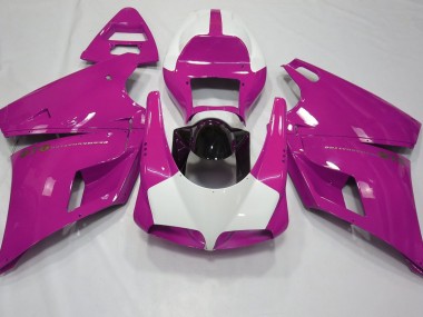Rosa Brillante & Blanco 93-05 Ducati 996 748 916 998 Carenado