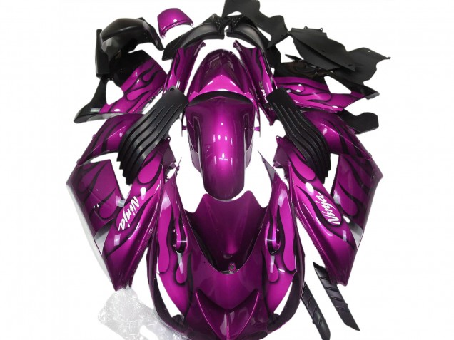 Rosa Brillante & Llama 06-11 Kawasaki ZX14R Carenado Rosa Brillante & Llama 06-11 Kawasaki ZX14R Carenado