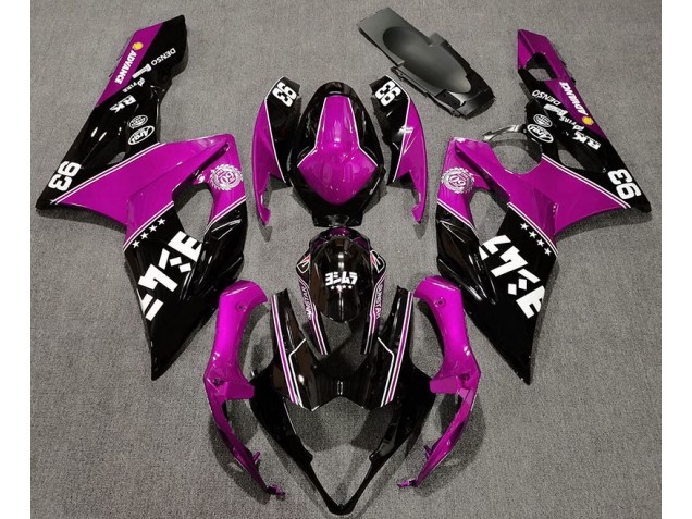 Rosa Brillante & Negro Personalizado 05-06 Suzuki GSXR 1000 Carenado Rosa Brillante & Negro Personalizado 05-06 Suzuki GSXR 1000 Carenado