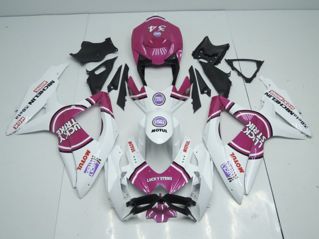 Rosa Lucky Strike 08-10 Suzuki GSXR 600-750 Carenado Rosa Lucky Strike 08-10 Suzuki GSXR 600-750 Carenado