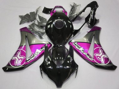 Rosa Sobre Negro Personalizado 08-11 Honda CBR1000RR Carenado