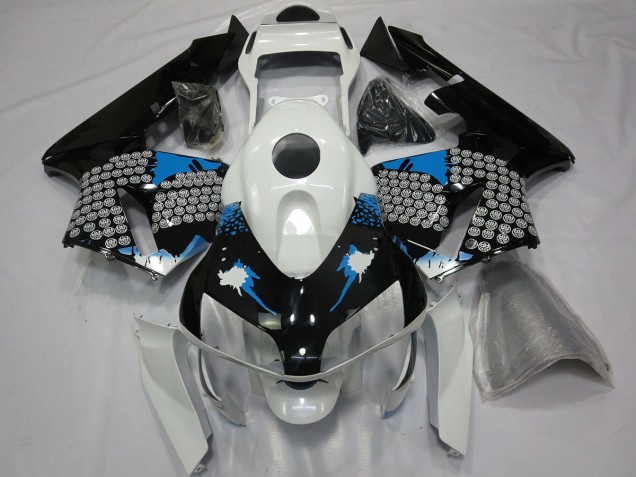 Salpicadura Azul Blanca & Negra 03-04 Honda CBR600RR Carenado Salpicadura Azul Blanca & Negra 03-04 Honda CBR600RR Carenado